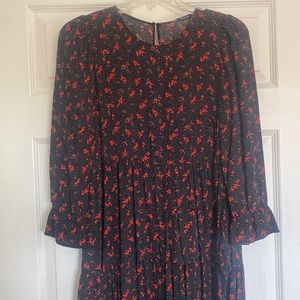 zara floral midi dress